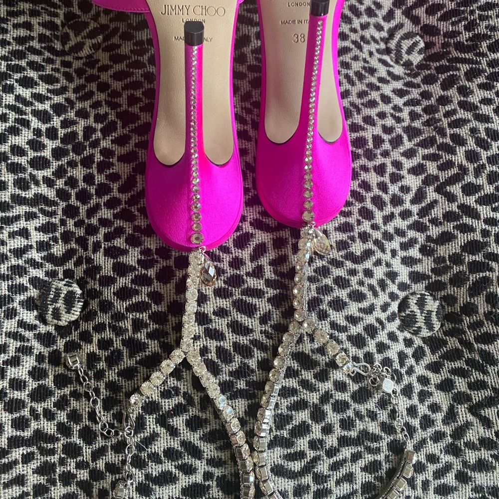 Jimmy Choo Saeda 100 fuscia heels 38 - Picture 9 of 11